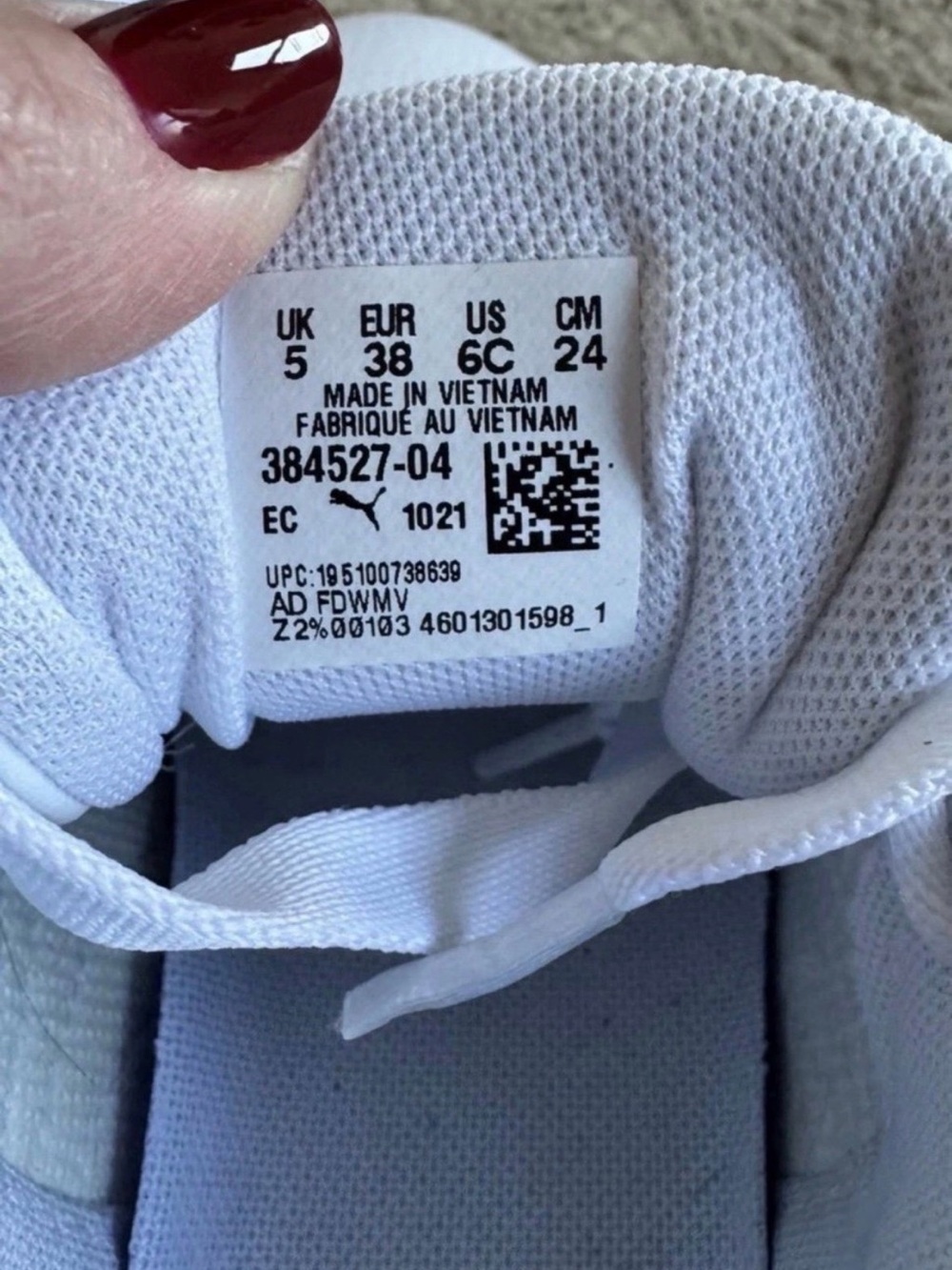 Puma Mayze Platform Sneakers, size 6C Junior, White-White-Rose Gold, Brand New - Picture 7 of 7